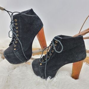 Jeffrey Campbell Lita black platform booties